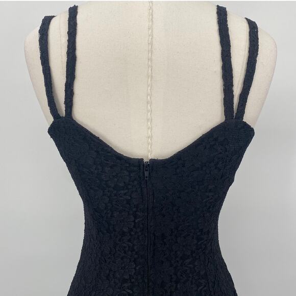 Vintage All That Jazz Lace Dress Fit & Flare Sweetheart Neck Mini Black size XS - Picture 5 of 7